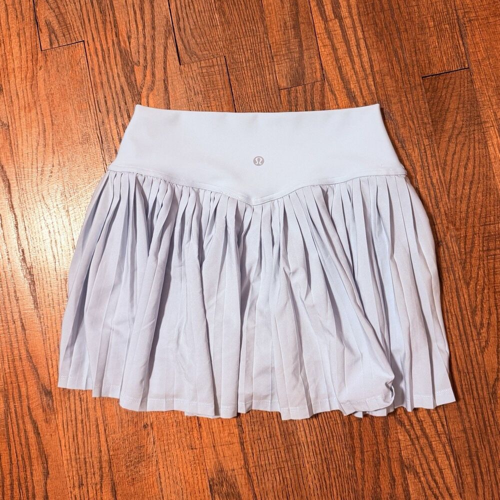 Lululemon Pleat To Street Tennis Pickleball Golf Skirt Skort Light Blue Sz 4